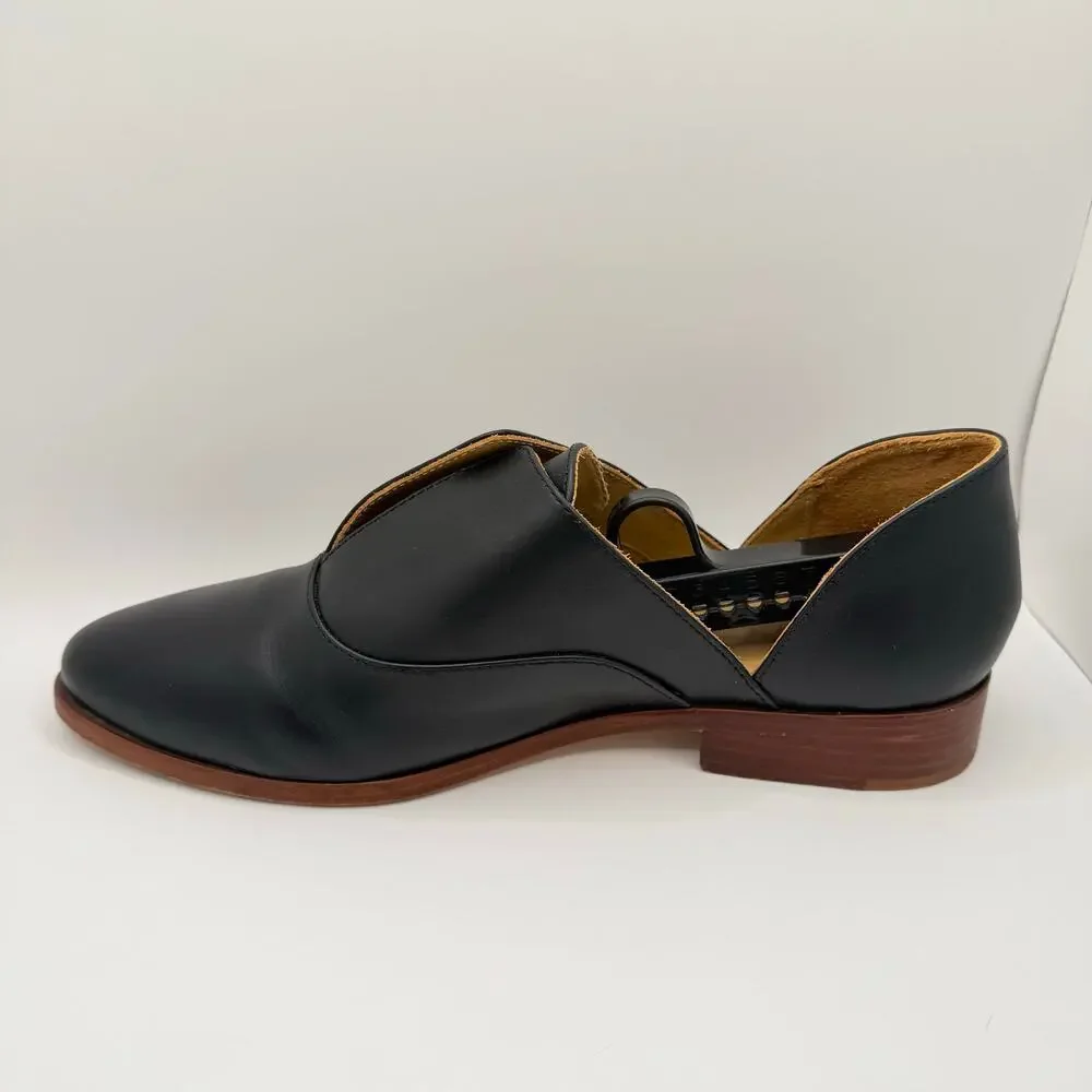 Nisolo Woman’s Emma‎ d’Orsay Oxford 2.0 Black Leather Slip On Shoes- Size 9.5